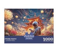 A Space Astronaut with A Helmet 1000 Pz Taglio Preciso Puzzle Astronaut with Cat Vivace Jigsaw Regalo Per Bambini 38x26cm/1000pcs