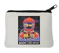 A Space Voyage 2001 Astronauta Movie Poster Art neoprene portamonete 10 x 11 cm bianco