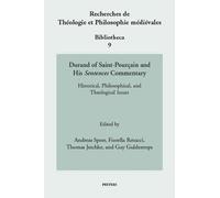 A. Speer Durand of Saint-Pourçain and His Sentences Commentary (Tascabile)