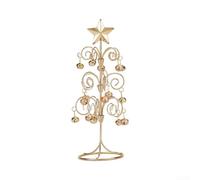 a Spirale con Campanellini Oro 10.4 Pollici Ferro Battuto da Scrivania | Include campanelli per rossi e verdi scintillanti struttura compatta adatta a scrivania per versatile per decorazioni