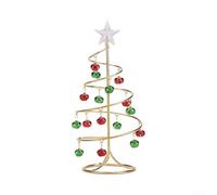 a Spirale con Campanellini Oro 10.4 Pollici Ferro Battuto da Scrivania | Include campanelli per rossi e verdi scintillanti struttura compatta adatta a scrivania per versatile per decorazioni