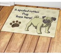 A Spoiled Rotten Pug Lives Here Tappeto Da Bagno Confortevole Zerbino Asciugapassi Assorbente Tappeti Da Bagno Per Vasca Interno Doccia 40X60 Cm