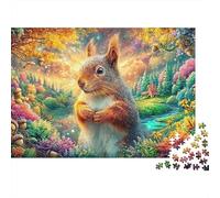 A Squirrel near A Cozy Woodland Cottage Puzzle Da 1000 Pezzi Adorable Squirrel Giochi Di Puzzle Per La Famiglia Per Tutte Le Età 52x38cm/1000pcs