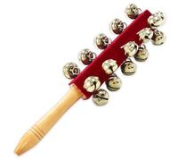 A-Star Bastone di Sonagli, 21 Campanelli, Manico Legno, 26 cm | 21 sonagli su manico in legno da 26cm - percussioni per la classe: scuole, gruppi e prima infanzia