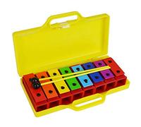 A-Star Colorful Chime Bar Set di 8 Xilofono Soprano Diatonico Arcobaleno Glockenspiel con Due Battenti e Custodia Gialla Solida - C6 a C7