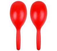 A-Star Coppia di maracas in plastica rossa - Sonaglio shaker da 20 cm, strumento ritmico a percussione
