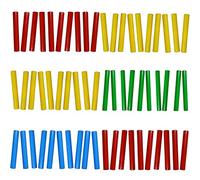 A-Star Mixed Colors Wood Claves, 20cm - Confezione da 30 paia - Bacchette ritmiche portatili, strumento a percussione in legno