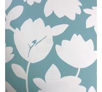 A-Street Prints Carta da Parati Floreale Matilda, Tessuto, Turchese, 20.5-inch x 33 ft