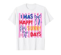 A Strisce Happy Sunny Days Estate Spiaggia Vacanza Crociera Preppy Maglietta
