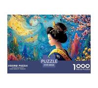 A Stunning Tropical Garden 1000 Pcs Cartone Robusto Puzzle Japanese Woman Sfida Unica Gioco Creativo Puzzle Per Adulti E Bambini 38x26cm/1000pcs