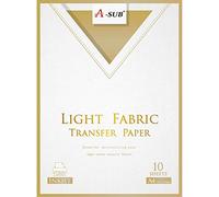 A-SUB 10 fogli A4 Carta da stiro per Termoadesiva trasferimento di maglietta e tessuti di colore chiaro, adatta per stampanti a getto d'inchiostro.