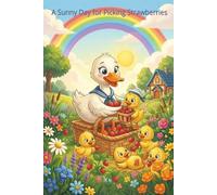 A Sunny Day for Picking Strawberries: Cute pretty duck journal college ruled from mom. Mama Duck and her ducklings enjoyed a sunny day harvesting strawberries.