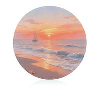 A Sunset at the Seaside - Tagliere robusto e resistente ai graffi, tagliere portatile in vetro, per cucina, picnic all'aperto, 20 cm