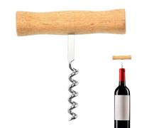 a T, con manico in legno, per vino Sommelier T Style, apribottiglie manuale professionale, accessorio portatile in acciaio inox, facile da usare