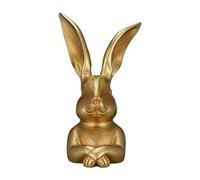 A T Con Rabbino Pasquale, Accenti Primaverili Per La Casa, 13,2x11,6x24 Cm, Figurine Di Coniglietto Pasquale, Decorazione Da Tavolo Con Coniglietto In Resina Dorata, Design Di Superfici Struttu