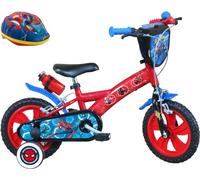 A.T.L.A.S. Bicicletta 12'' Spiderman dotata di 2 freni, piastra anteriore decorativa, parafanghi, carter e stabilizzatori. + Casco Spiderman incluso!