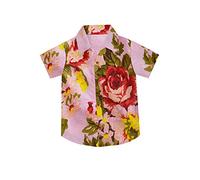A.T.U.N. (ALL THINGS UBER NICE) Camicia da ragazzo in cotone regular fit a maniche lunghe con stampa floreale | casual, alla moda, in morbido tessuto con colletto, Rosa salmone-multicolore, 10-11 Y