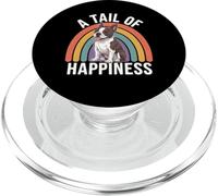 A Tail of Happiness Boston Terrier Retro Rainbow PopSockets PopGrip per MagSafe