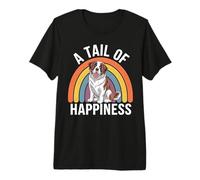A Tail of Happiness San Bernardo Cane Retro Rainbow Maglietta Premium
