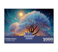 A Tall Tree with Flowers And Clouds in The Background 1000 Pezzi Cartoncino Extra-spesso Puzzle Premium Gloom Trees Impossibilmente Difficile Sfida Unica Puzzle Per Adulti E Bambini 38x26cm/1000pcs
