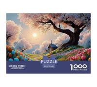 A Tall Tree with Flowers And Clouds in The Background 1000 Pezzi Cartoncino Extra-spesso Set Di Puzzle Cherry Blossom Tree Impossibilmente Difficile Giocattolo Di Compleanno Puzzle Per Adulti E Bambin