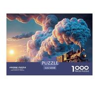 A Tall Tree with Flowers And Clouds in The Background 1000 Pezzi Cartoncino Premium Bundle Di Puzzle Vintage Steam Train Anti-stress Gioco Creativo Puzzle Per Decorazione Domestica 52x38cm/1000pcs