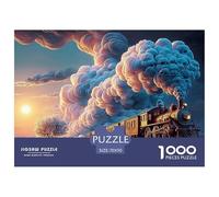 A Tall Tree with Flowers And Clouds in The Background 1000 Pezzo Cartoncino Premium Puzzle Premium Vintage Steam Train Impossibilmente Difficile Sfida Unica Puzzle Per Adulti E Bambini 70x50cm/1000pcs