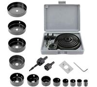 a Tazza Fresa a Tazza, Kit Hole Saw Kit Frese per Cartongesso Set di 16 Seghe a Tazza Circolari da 19 Mm a 127 Mm, con Piastra di Rinforzo e Chiave a Brugola