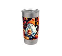 A tema Halloween con un affascinante fantasma spettrale O'Lantern Bicchiere termico in acciaio inox doppia parete