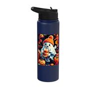 A tema Halloween con un affascinante fantasma spettrale O'Lantern Stainless Steel Insulated Water Bottle