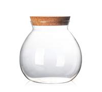 A tenuta d'aria trasparente vaso rotondo di vetro con sughero tè Caddy contenitore vaso Eco bottiglia piccola fai da te canistra decorazione domestica 500ml 17oz