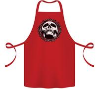 A Teschio IN Spine Gotico Cristo Gesù Cotone Grembiule 100% Biologico
