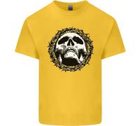 A Teschio IN Spine Gotico Cristo Gesù T-Shirt Ragazzi Ragazze