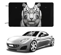A Tiger - Parasole per parabrezza per auto, berlina, SUV, camion, universale, riflettente, per finestrini anteriori, pieghevole, protegge dai raggi UV e mantiene gli interni freschi, 129,5 x 71,1 cm