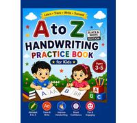 A to Z Handwriting Practice Book for Kids: Black & White Edition