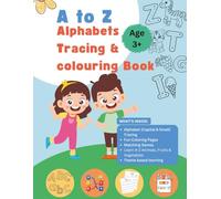 "A to Z Tracing & Coloring Bookx: Learn Capital & Small Letters, Trace and Color Fruits, Vegetables, Birds & Animals - Fun Handwriting Practice Workbook for Ages 3+