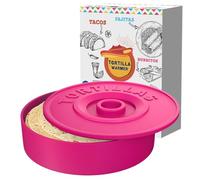 A TODA LECHE Scalda-Tortilla e guardia perfetta per mantenere calde le tortillas, frittelle e tacos. Tortillero - Fajitas Burritos - Apparecchio Tacos messicani - 22 cm (rosa)