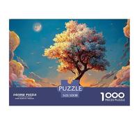 A Train Is Traveling Along_the Tracks Surrounded Trees 1000 Pezzi Cartoncino Extra-spesso Puzzle Premium Big Tree Impossibilmente Difficile Sfida Unica Puzzle Regali Per Famiglia E Amici 52x38cm/1000p