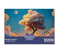 A Train Is Traveling Along_the Tracks Surrounded Trees 1000 Pezzo Cartoncino Premium Puzzle Premium Big Tree Impossibilmente Difficile Sfida Unica Puzzle Per Adulti E Bambini 38x26cm/1000pcs