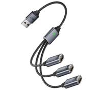 A tre cavi dati, gestione efficiente dei dati, 26 cm, cavo di ricarica USB, cavi dati di tipo C, connessione rapida, cavo di ricarica compatto, per auto, viaggi, campeggio