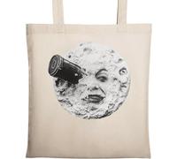 A Trip to The Moon Man in The Moon Space Rocket Borsa tote in cotone ecologico naturale beige