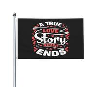 A True Love Story Never Ends Bandiere Con 2 Occhielli Bandiera Resistente Alle Intemperie Bandiera Da Giardino Per Casa Interno Balcone 3X5Ft