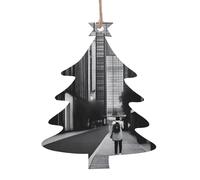 A Urban Vibes Ornamenti in legno per albero di Natale a forma di albero di Natale, 1 pezzo, decorazioni vintage per la casa e le vacanze