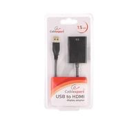 A-USB3-HDMI-02 Adattatore USB 3.0 HDMI Femmina, USB A-Spina 0,15m Nero GEMBIRD