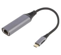 A-USB3C-LAN-01 Adattatore RJ45 Femmina, USB C-Spina 0,15m Nero 1Gbps GEMBIRD