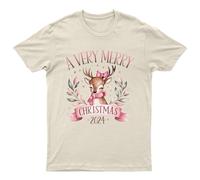 A Very Merry Christmas T-Shirt Unisex Regalo Retrò Divertente Donna Vintage...