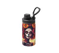 A Vivid Candy Skeleton Print Borraccia termica da 350 ml, per viaggi e sport, con apertura larga, in acciaio inox