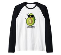 A-vocado Divertente Gioco di Parole di Avocado Maglia con Maniche Raglan