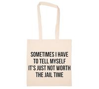A Volte Devo Dirmi Che Non Ne Vale La Pena Borsa Shopping Unisex In Cotone Beige Cotton Unisex Totebag Shopping Beige Totebag Eco Friendly Reusable Cotton Bag
