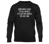 A Volte Devo Dirmi Che Non Ne Vale La Pena Felpa Girocollo Nera Unisex Unisex Black Sweatshirt Crewneck